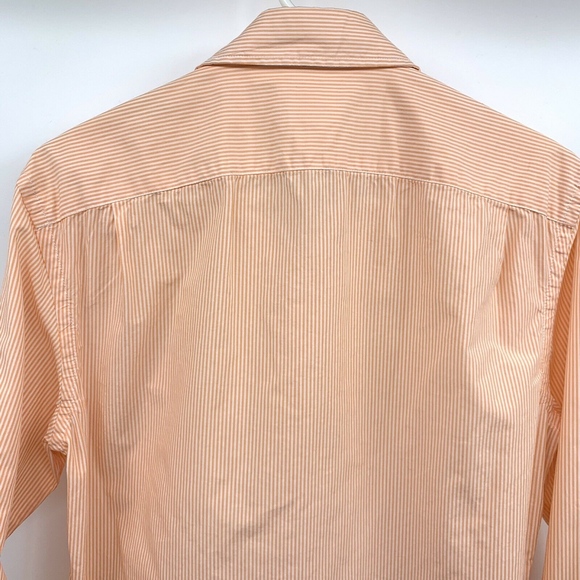 Gap Orange White Stripe Lived In Button Down Shirt - Picture 7 of 8